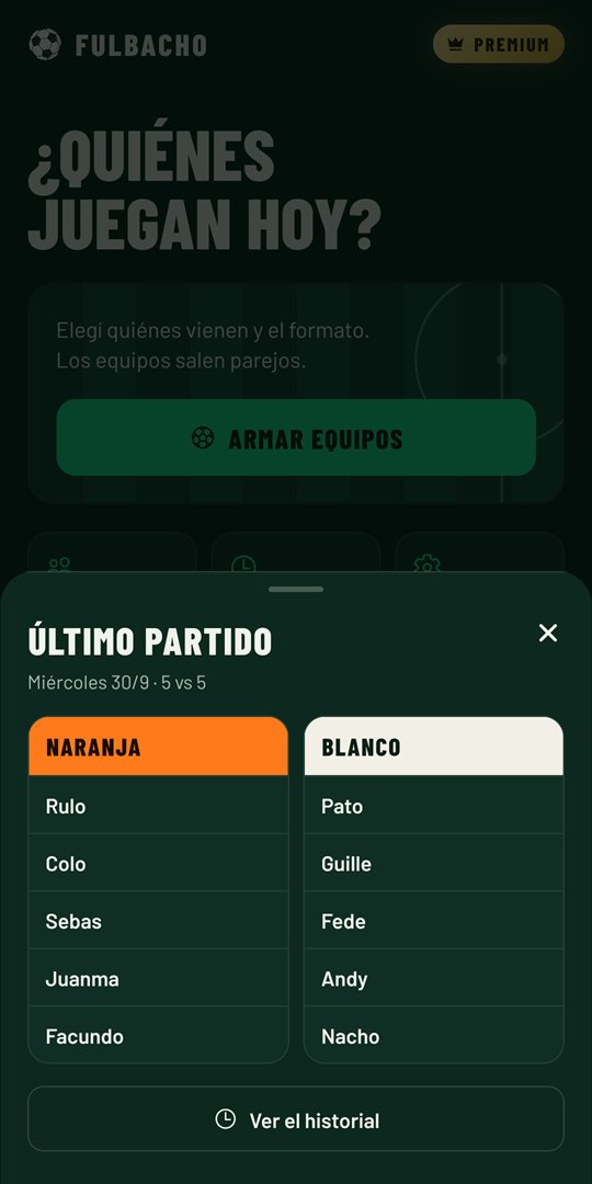 El último partido guardado, con los dos equipos